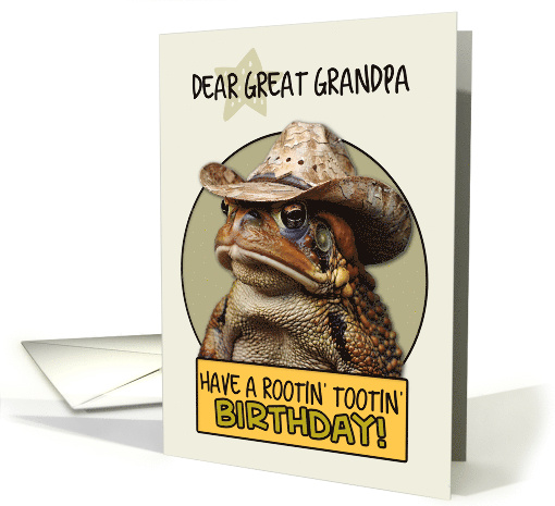 Great Grandpa Happy Birthday Country Cowboy Toad card (1843132)