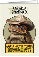 Great Grandniece Happy Birthday Country Cowboy Toad card