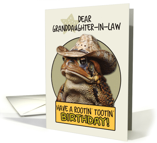 Granddaughter in Law Happy Birthday Country Cowboy Toad card (1843146)
