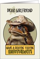 Girlfriend Happy Birthday Country Cowboy Toad card