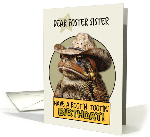 Foster Sister Happy Birthday Country Cowboy Toad card (1843190)