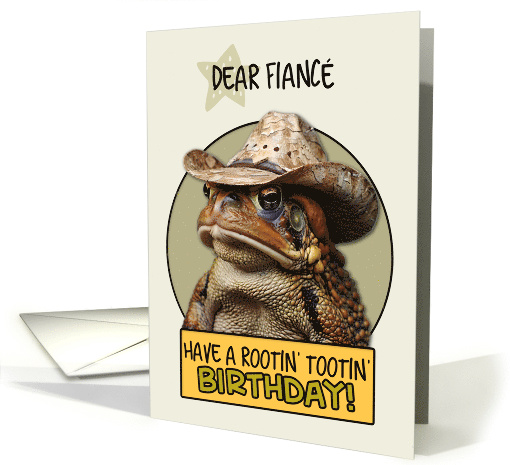 Fiance Happy Birthday Country Cowboy Toad card (1843204)