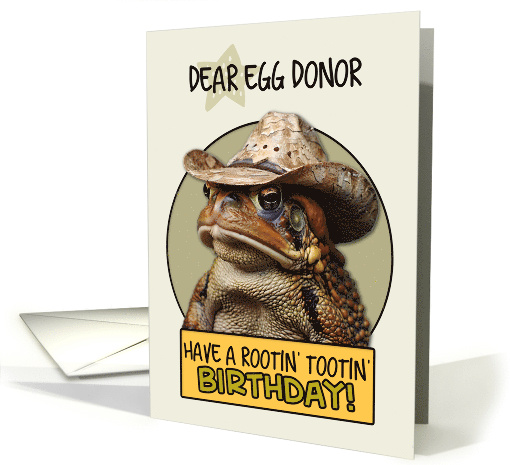Egg Donor Happy Birthday Country Cowboy Toad card (1843234)