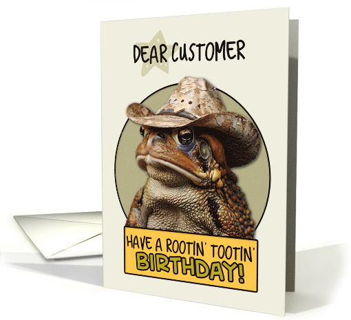 Customer Happy Birthday Country Cowboy Toad card (1843240)