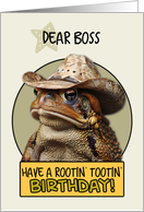 Boss Happy Birthday Country Cowboy Toad card