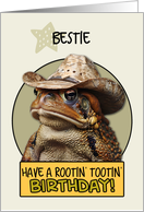Bestie Happy Birthday Country Cowboy Toad card