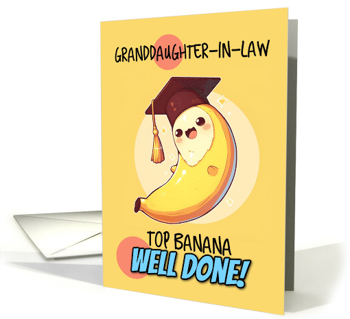 Granddaughter in Law Congratulations Graduation Kawaii Banana card