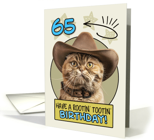 65 Years Old Happy Birthday Cat with Cowboy Hat card (1843910)