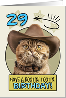 29 Years Old Happy Birthday Cat with Cowboy Hat card