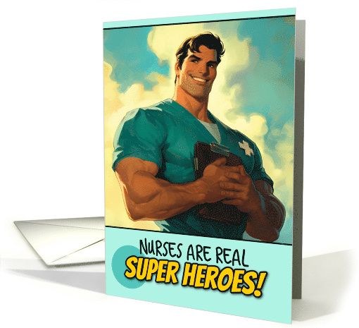 Happy Nurses Day Super Hero Male Nurse card (1844146)