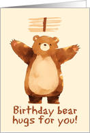1 Year Old Happy Birthday Bear Hugs card