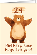 24 Years Old Happy Birthday Bear Hugs card
