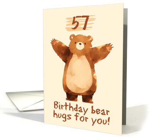 57 Years Old Happy Birthday Bear Hugs card (1845246)