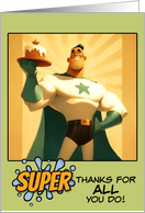 Thank You Super Hero with Cake card