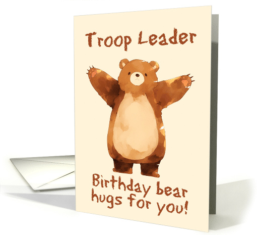 Troop Leader Happy Birthday Bear Hugs card (1845602)