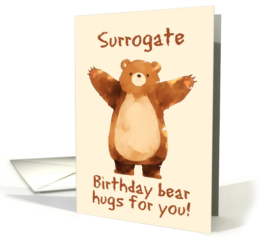 Surrogate Happy Birthday Bear Hugs card (1845610)