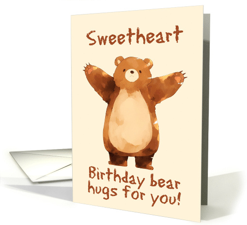 Sweetheart Happy Birthday Bear Hugs card (1845614)