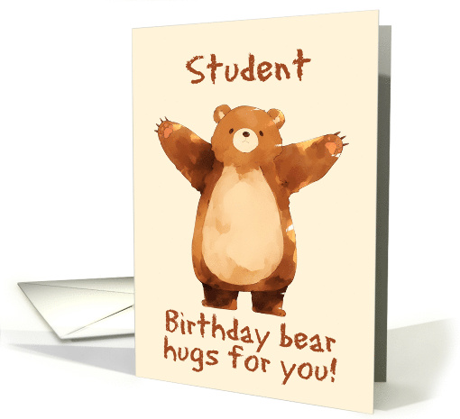 Student Happy Birthday Bear Hugs card (1845616)