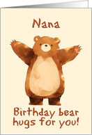 Nana Happy Birthday Bear Hugs card