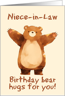 Niece in Law Happy Birthday Bear Hugs card