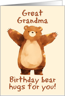 Great Grandma Happy Birthday Bear Hugs card