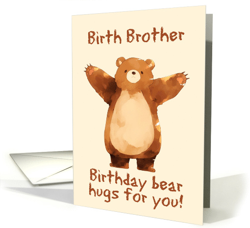 Birth Brother Happy Birthday Bear Hugs card (1845960)