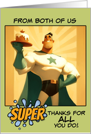 From Couple Thank You Super Hero with Cake card