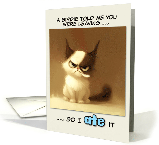 Miss You Cranky Cat with Feather card (1846850)
