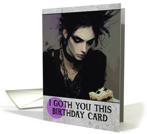 Happy Birthday Goth Youth with Cake card (1846872)
