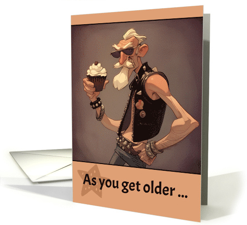 Happy Birthday Senior Punk Rocker with Cupcake card (1846896)