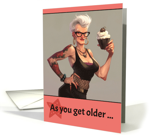 Happy Birthday Senior Punk Rocker with Cupcake card (1846898)