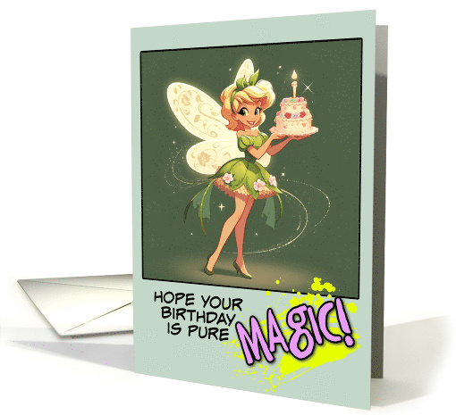 Happy Birthday Little Fairy with Birthday Cake card (1846906)