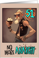 51 Years Old Happy Birthday Senior Punk Rocker with Cupcake card
