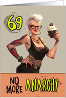69 Years Old Happy Birthday Senior Punk Rocker with Cupcake card