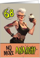 68 Years Old Happy Birthday Senior Punk Rocker with Cupcake card