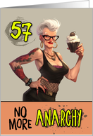 57 Years Old Happy Birthday Senior Punk Rocker with Cupcake card