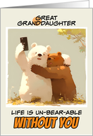 Great Granddaughter Miss You Bears taking a Selfie card