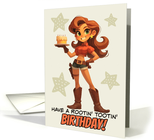 Happy Birthday Cowgirl with Birthday Cake card (1847586)