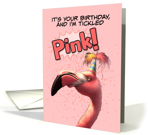 Happy Birthday Flamingo with Birthday Hat card (1847592)