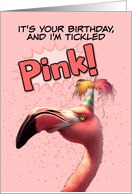 Happy Birthday Flamingo with Birthday Hat card