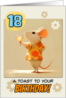 18 years Old Happy Birthday Rat with Cocktail card