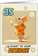 35 years Old Happy Birthday Rat with Cocktail card