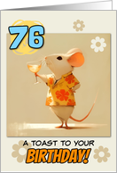 76 years Old Happy Birthday Rat with Cocktail card