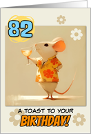 82 years Old Happy Birthday Rat with Cocktail card