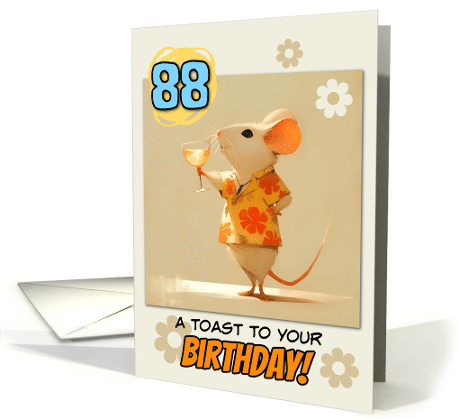 88 years Old Happy Birthday Rat with Cocktail card (1847900)