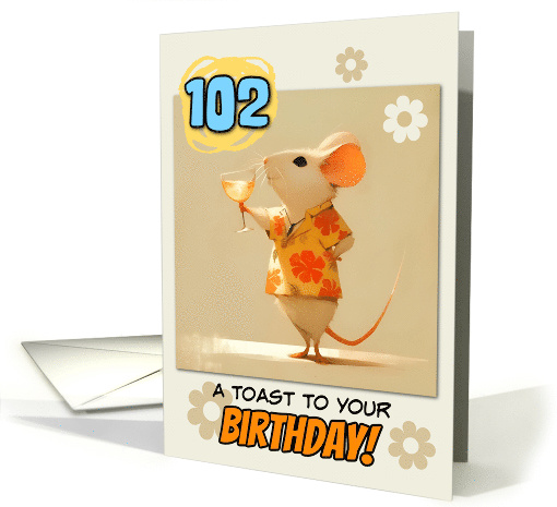 102 years Old Happy Birthday Rat with Cocktail card (1847928)
