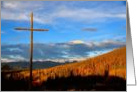 Old Wooden Cross in the Mountains card