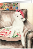 Christmas Silken Windhound Puppy card