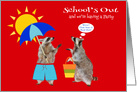 Invitations to School’s Out Party, general, cute raccoons, hot sun card
