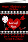 Birthday on Valentine’s Day to Great Nephew with Colorful Hearts card